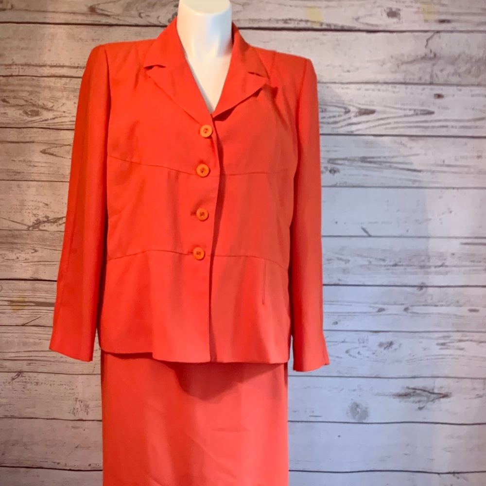 Morton Bernard Vintage Orange Dress Suit Size 18w